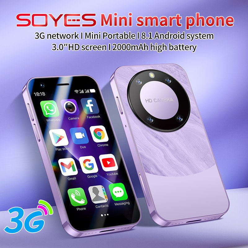 SOYES F8 Pro Max Mini Android 8.1 Smartphone 3.0 Inch 2000mAh Face ID Dual SIM Standby Play Store 3G Little Phone